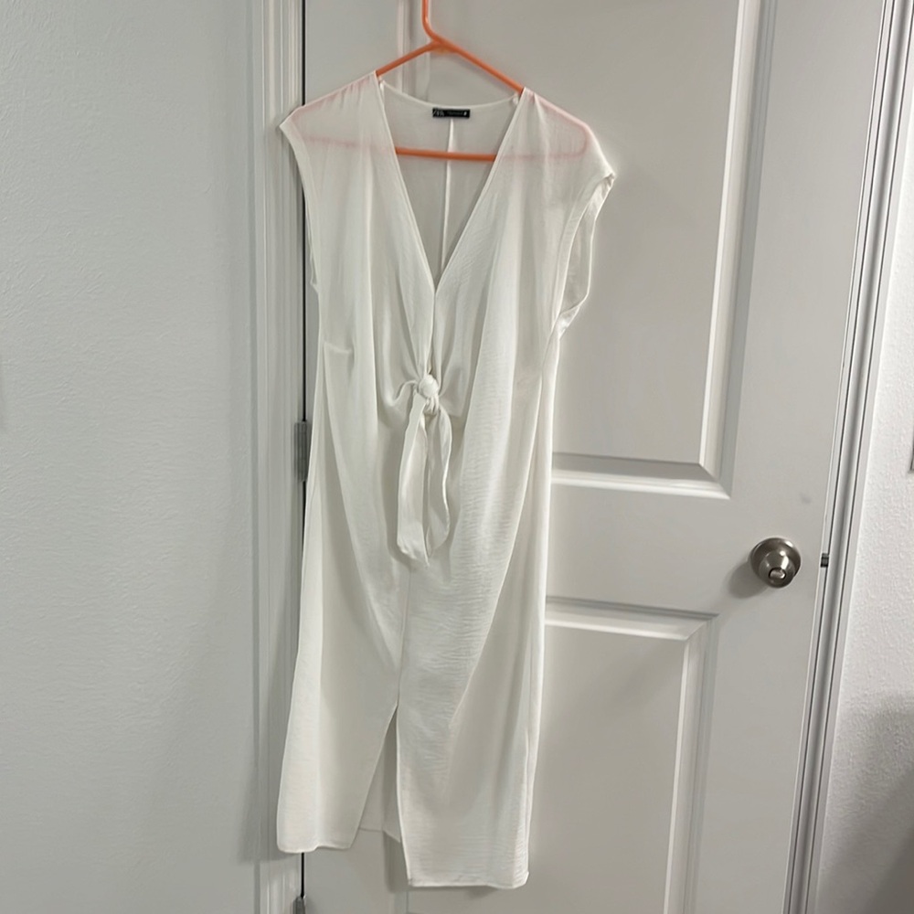 Zara white beach coverup